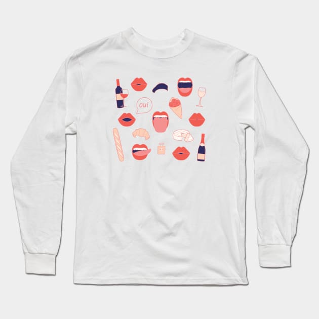 French Kiss Long Sleeve T-Shirt by LoverlyPrints